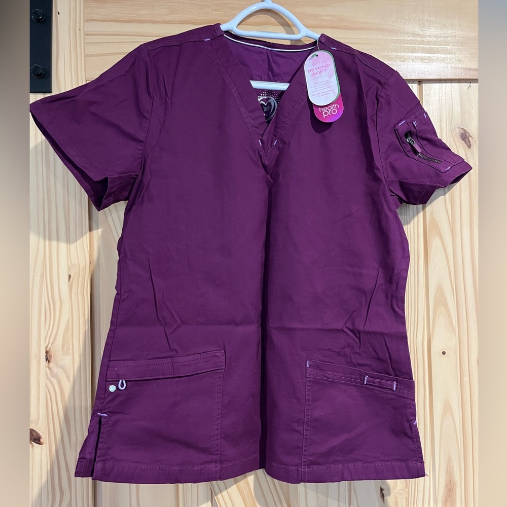 Health Pro Purple Scrub Top